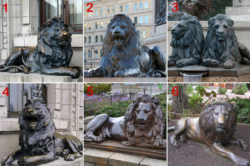 bronze lion statue