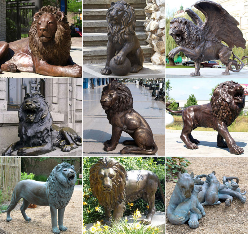 life size bronze lion statue