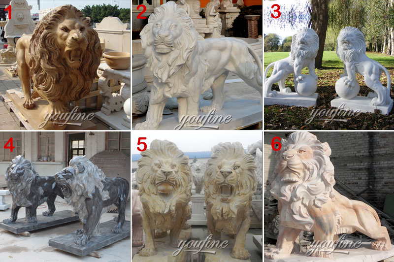 marble standing lion statue