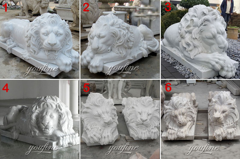marble lying lion statue