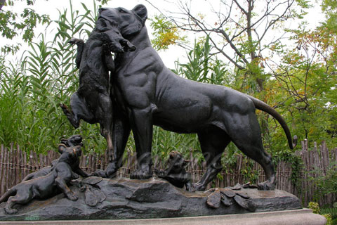 Factory supplied antique life size cast bronze lion sculptures for garden decoration