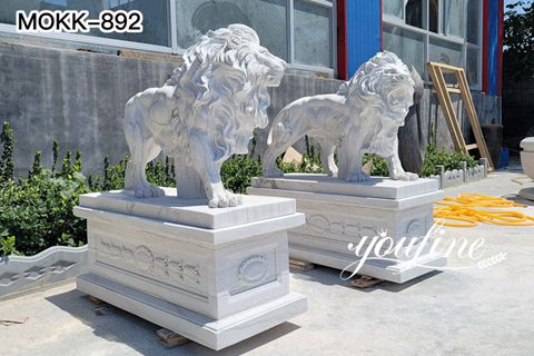 Marble lion statue