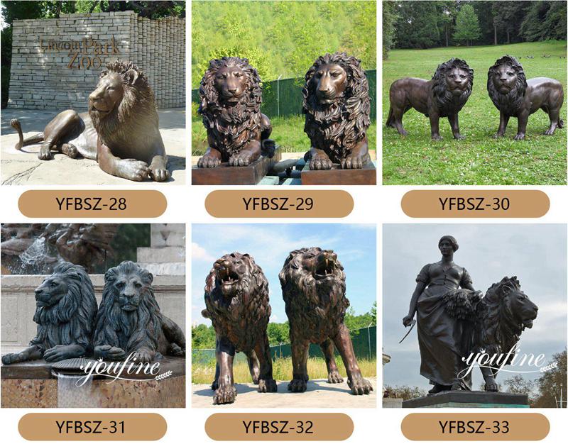 Front Door Bronze Lion Statue For Sale