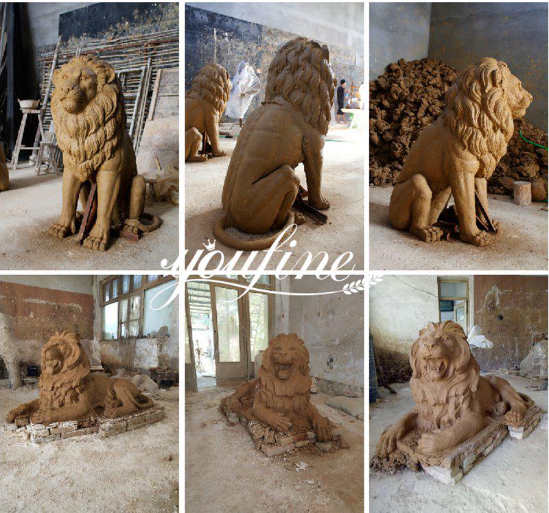 Front Door Bronze Lion Statue For Sale