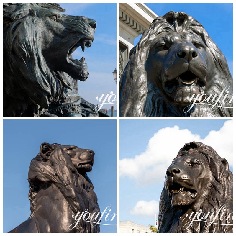details of bronze lion statue-YouFine Sculpture