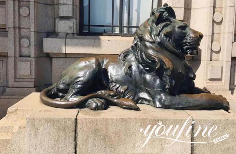 outdoor bronze large lion statue-2