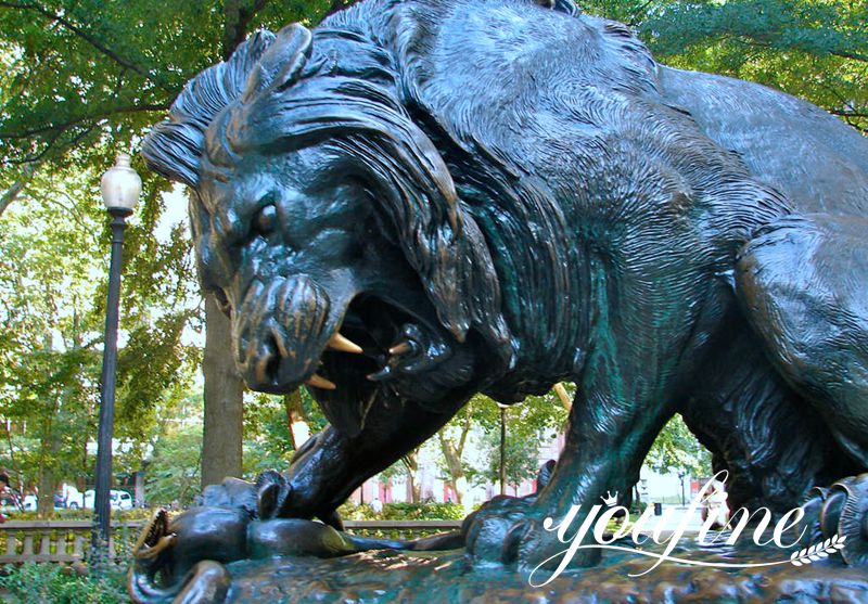large bronze lion sculpture decor